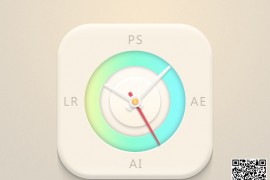 PS新手教程！教你绘制一枚清新淡雅的时钟图标(图文教程)