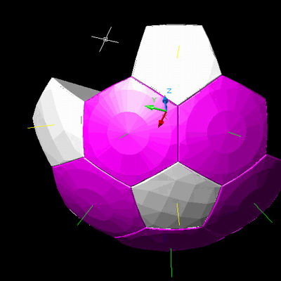 用AutoCAD画足球(图文教程),锥体,六边形,五边形,如图,球体,第12张 用AutoCAD画足球(图文教程),用AutoCAD画足球,锥体,六边形,五边形,如图,球体,第12张