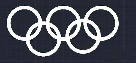 中望CAD绘制奥运五环图形(图文教程),绘制,图形,第4张 中望CAD绘制奥运五环图形(图文教程),CAD怎么绘制奥运五环图形?,绘制,图形,第4张