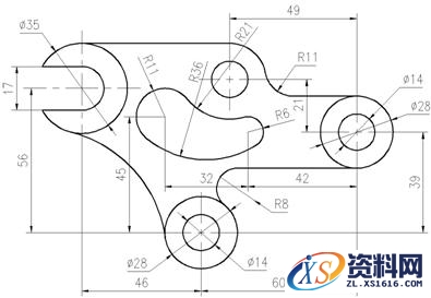 各种CAXA二维截面轮廓的绘制练习图,二维,绘制,第3张 各种CAXA二维截面轮廓的绘制练习图,CAXA练习图,二维,绘制,第3张