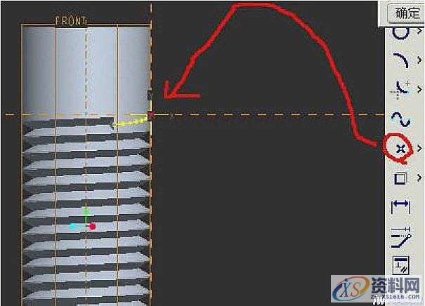 在Pro/E中利用扫描混合给螺纹收尾的操作方法,image,如图,螺纹,mso,设计培训,font,第11张
