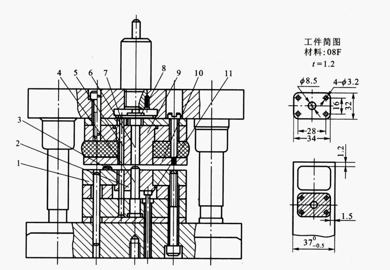 冲裁模具结构设计(图文教程),冲孔,卸料,导板,导正,结构,第7张 冲裁模具结构设计(图文教程),冲裁模具结构设计,冲孔,卸料,导板,导正,结构,第7张