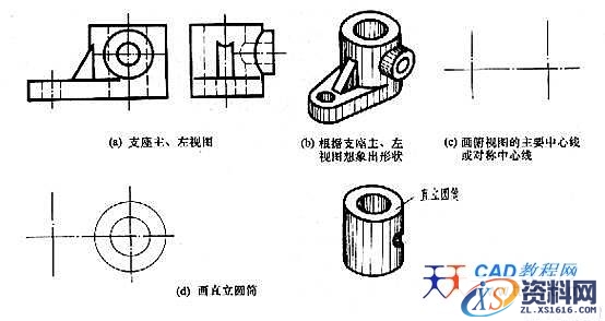 机械制图教程—6-5组合体视图的基本方法(图文教程),视图,如图,投影,形状,第15张 机械制图教程—6-5组合体视图的基本方法(图文教程),机械制图教程—6-5组合体视图的基本方法,视图,如图,投影,形状,第15张