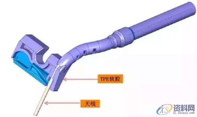 天线共塑,行位先复位经典巧妙模具结构,塑件,模具设计,第2张 天线共塑,行位先复位经典巧妙模具结构,天线共塑,行位先复位经典巧妙模具结构,塑件,模具设计,第2张