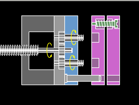 注塑模具的机械动画,模具,模具设计,第7张 注塑模具的机械动画,注塑模具机械动画,模具,模具设计,第7张