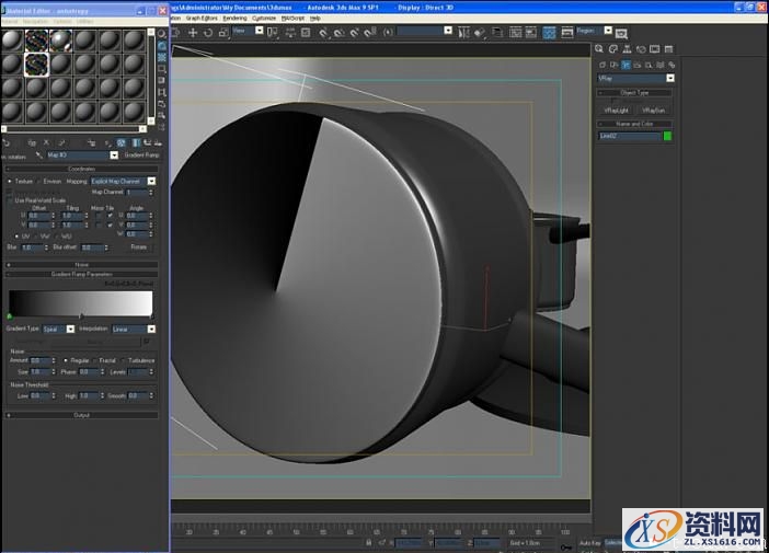 3dMax打造金属磨砂材质(图文教程),材料,凸凹,衰减,第4张 3dMax打造金属磨砂材质(图文教程),3dMax打造金属磨砂材质,材料,凸凹,衰减,第4张